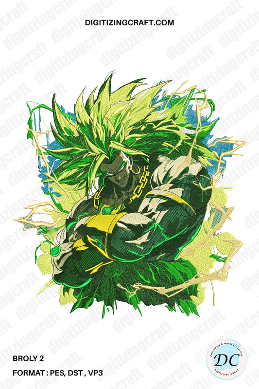 Broly 2 legendary super saiyan embroidery design file