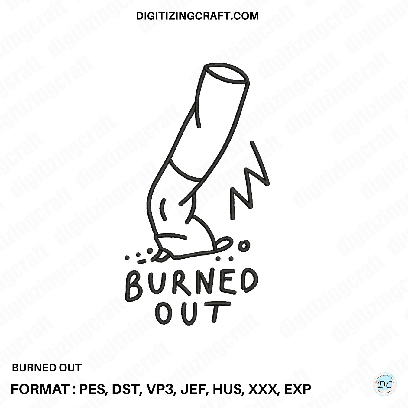 Burned Out Embroidery Design File