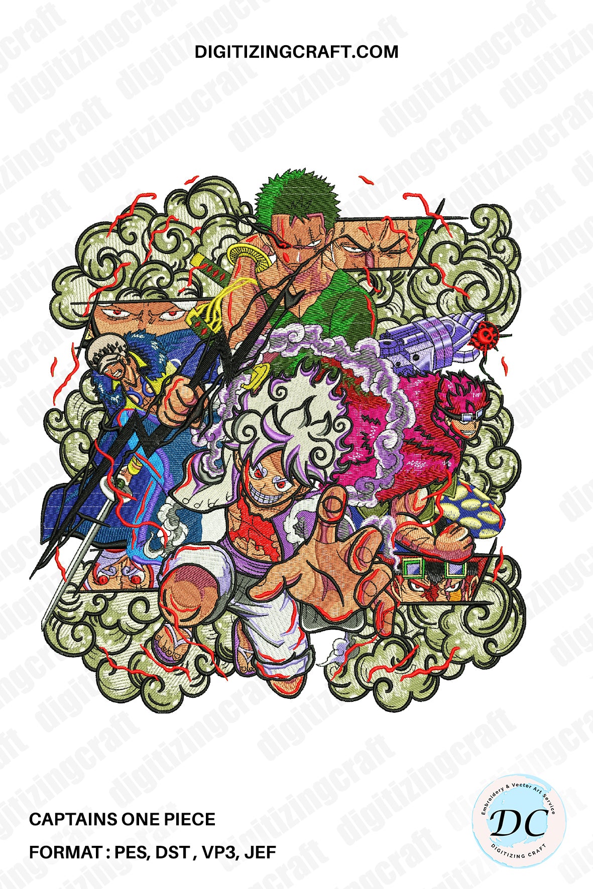 Captains One piece Embroidery design file
