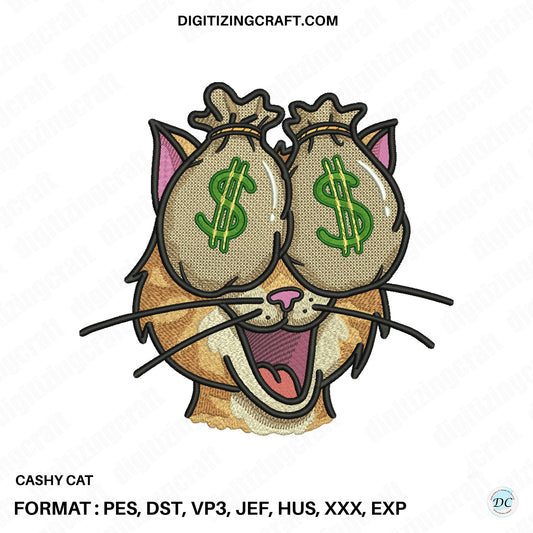 Cashy Cat embroidery design file