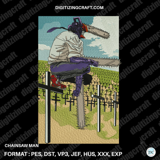Chainsawman anime embroidery design file