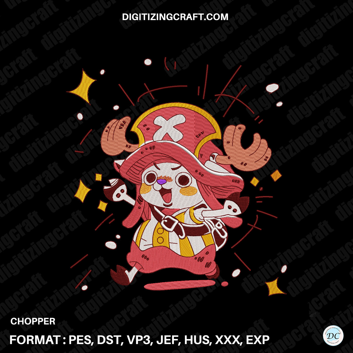 Chopper embroidery design file