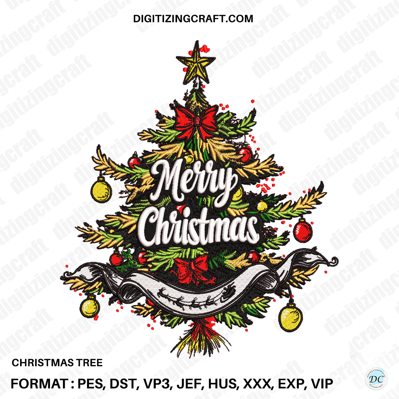 Christmas Tree Embroidery design file