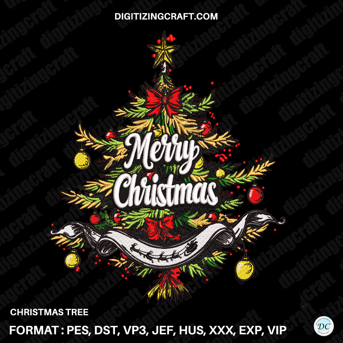 Christmas Tree Embroidery design file