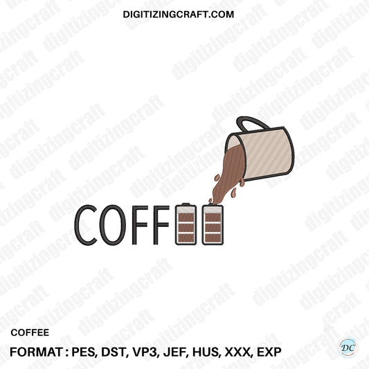 Coffee Embroidery Design file