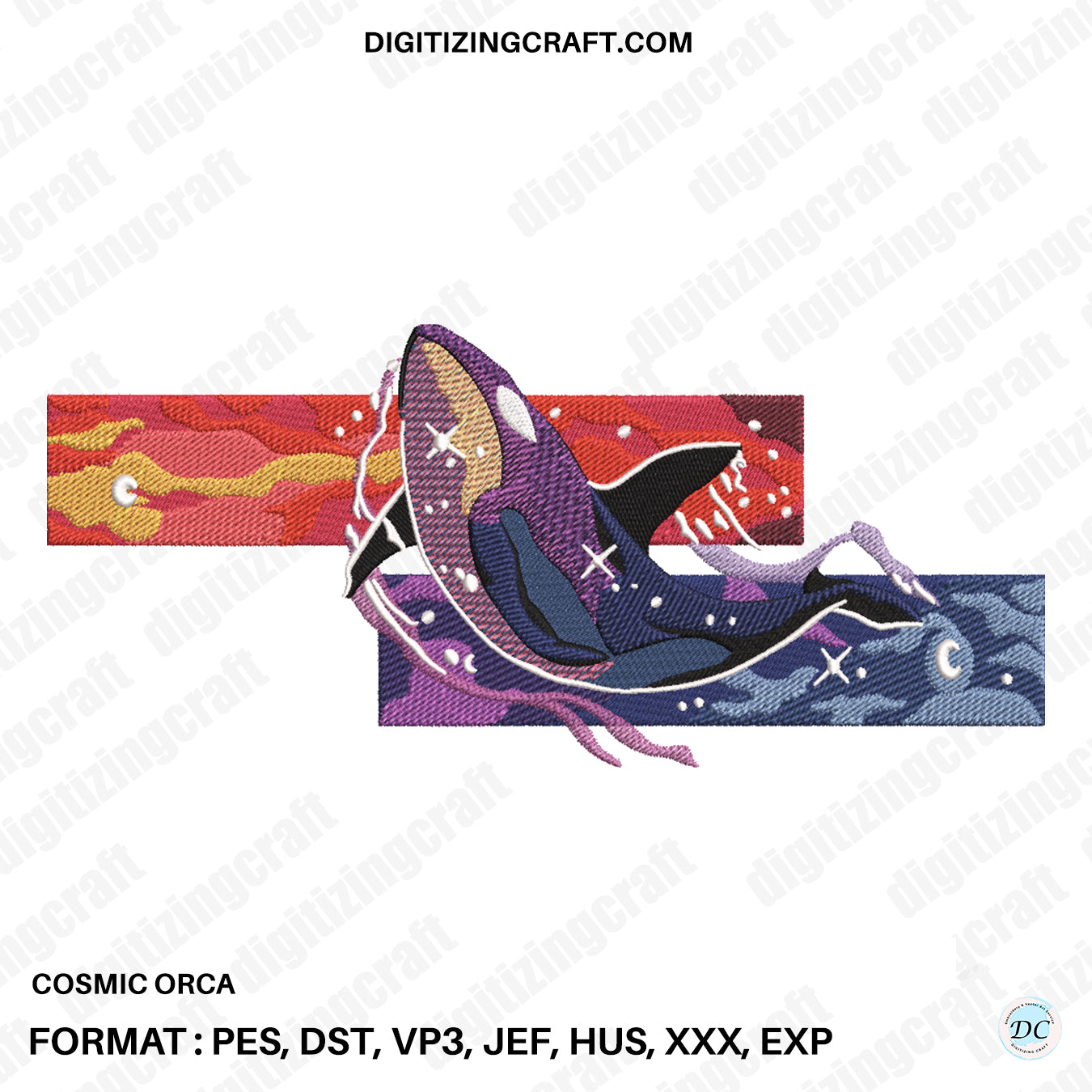 Cosmic Orca Embroidery Design File