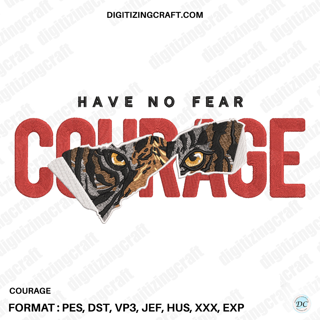 Courage embroidery design file