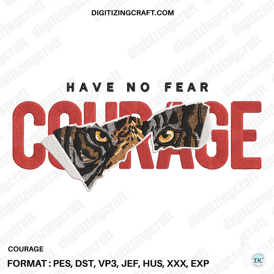 Courage embroidery design file