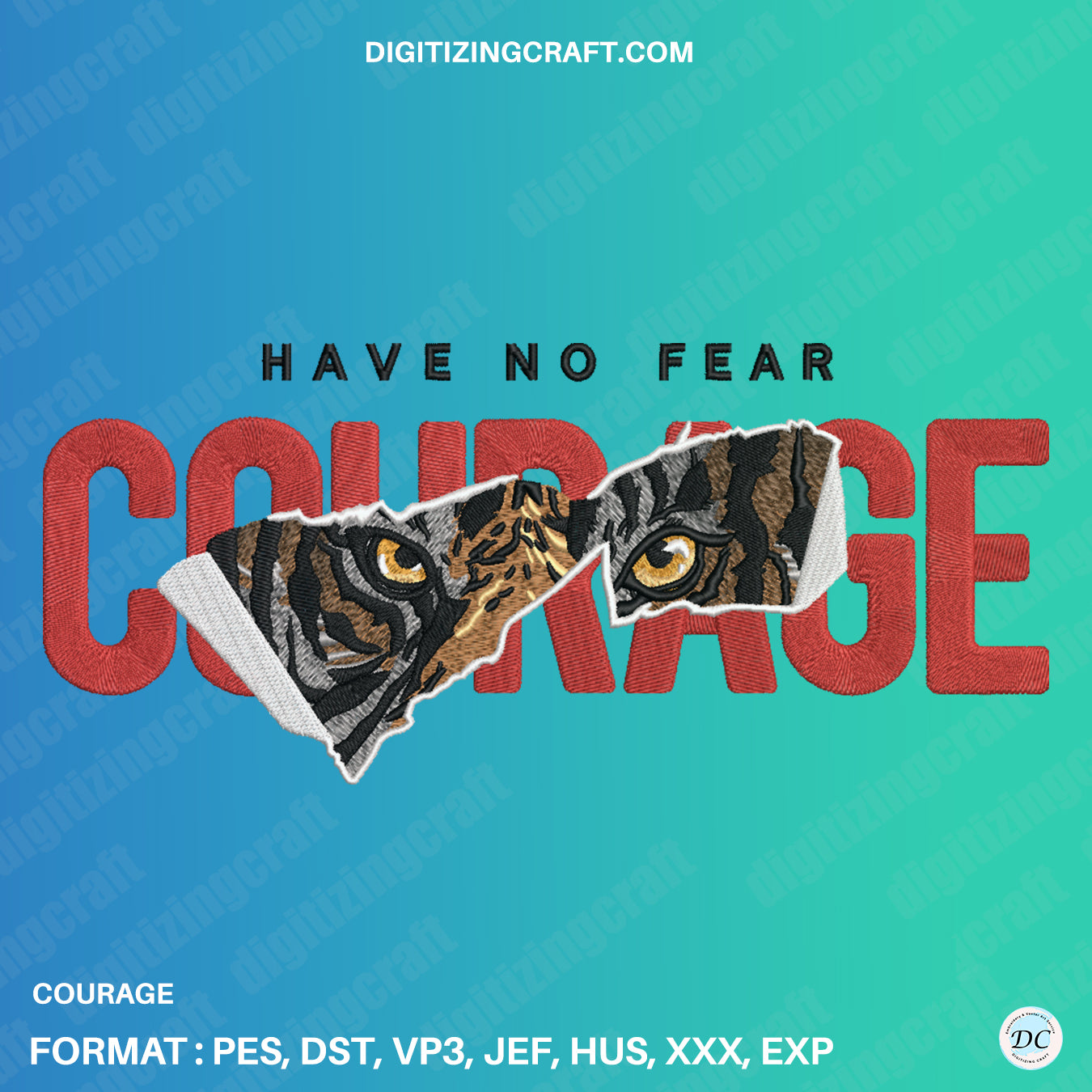 Courage embroidery design file