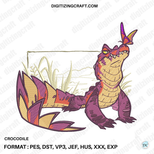 Crocodile Embroidery Design File