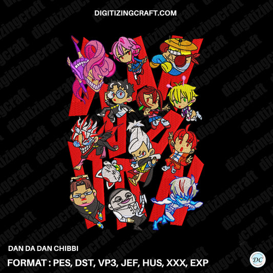 Dan Da Dan Chibbi Embroidery Design File