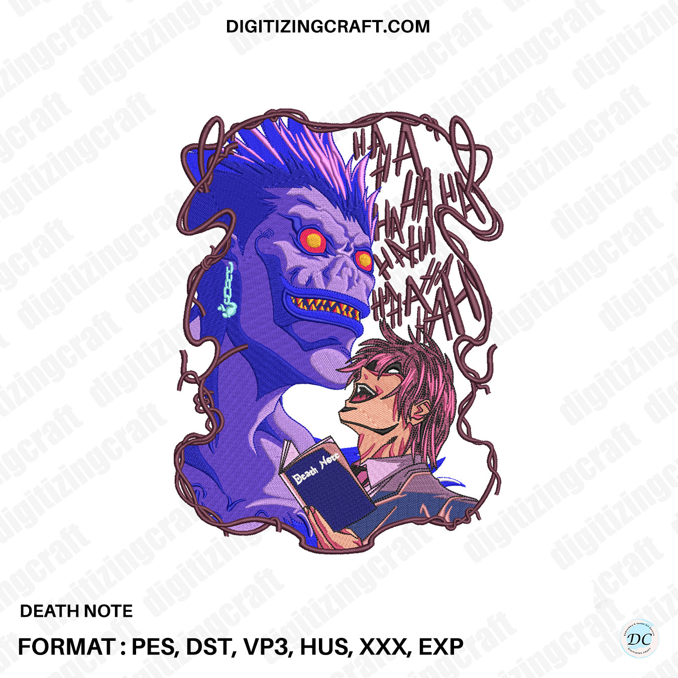Death Note Embroidery Design File – Digitizing Craft