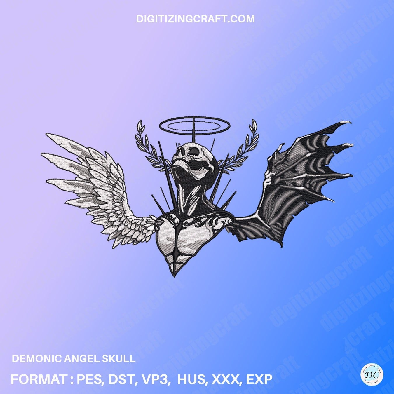 Demonic Angel Embroidery Design file