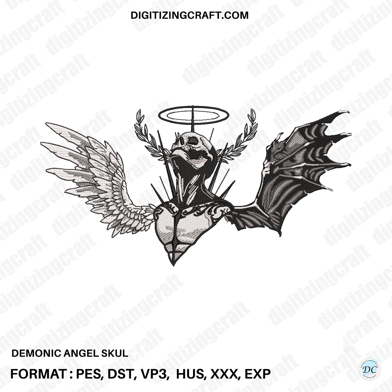 Demonic Angel Embroidery Design file