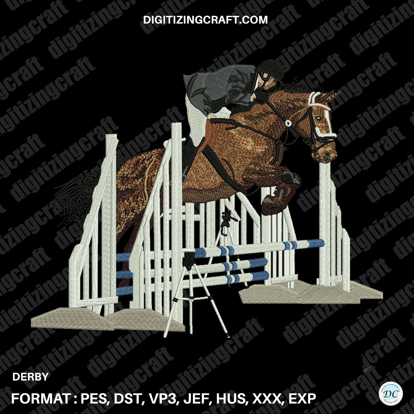 Derby embroidery design file
