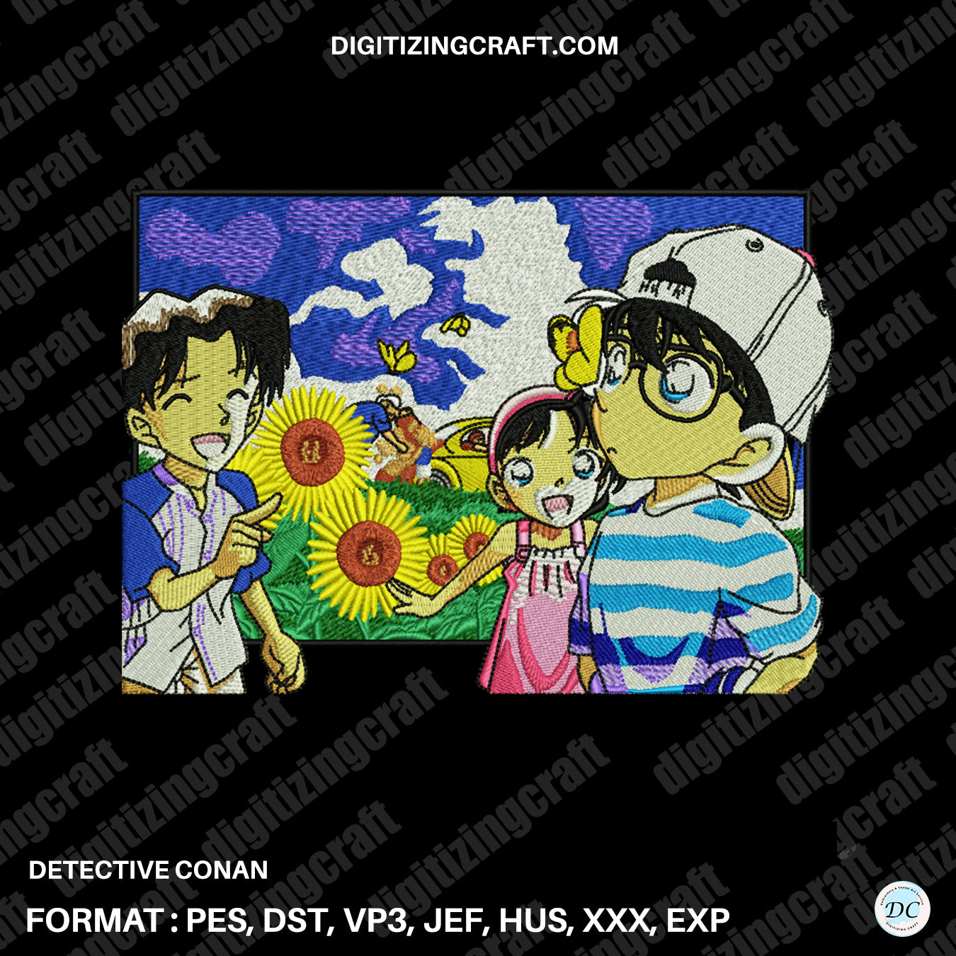 Detective Conan anime embroidery design file