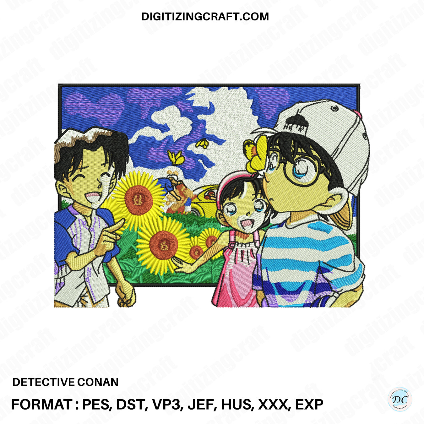 Detective Conan anime embroidery design file
