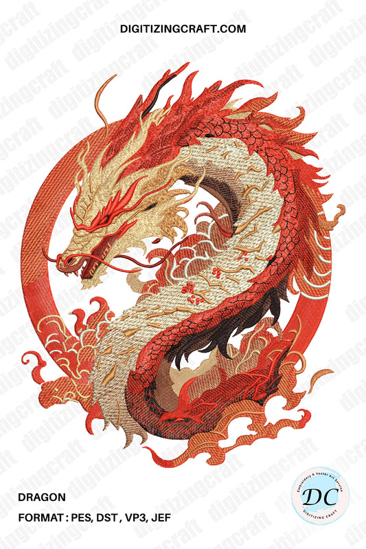 Dragon Embroidery Design
