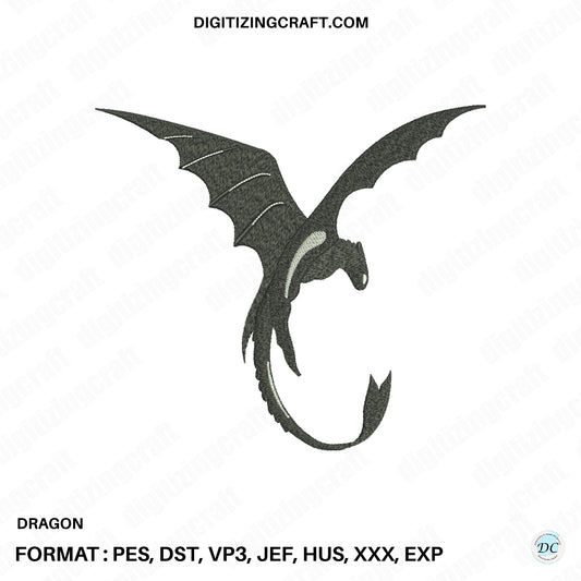 Dragon embroidery design file