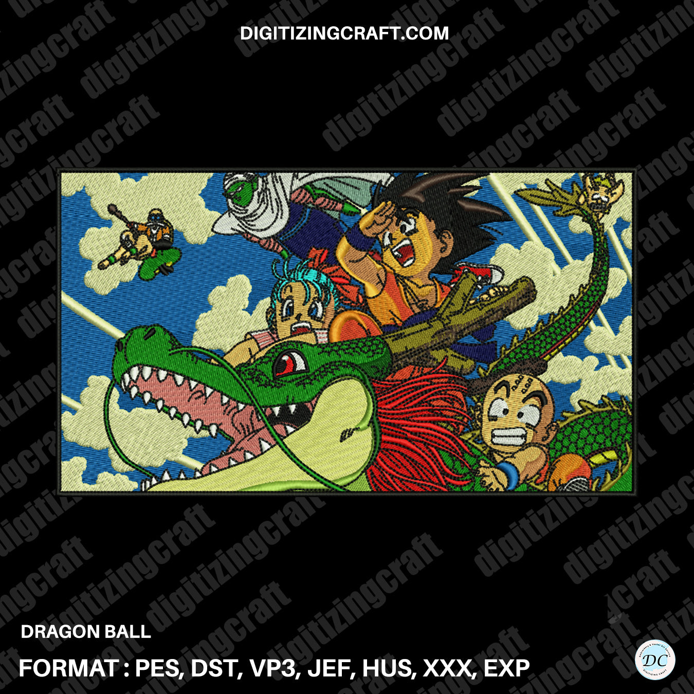 Dragon ball anime embroidery design file