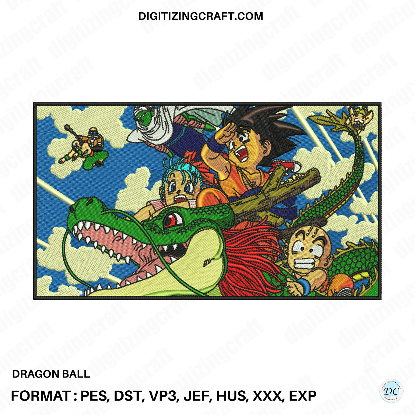 Dragon ball anime embroidery design file