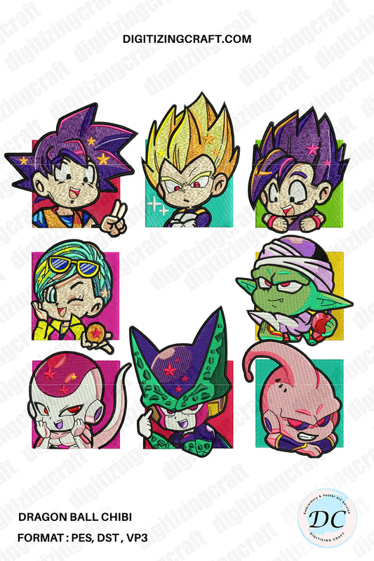 Dragon Ball Chibbi Embroidery Design