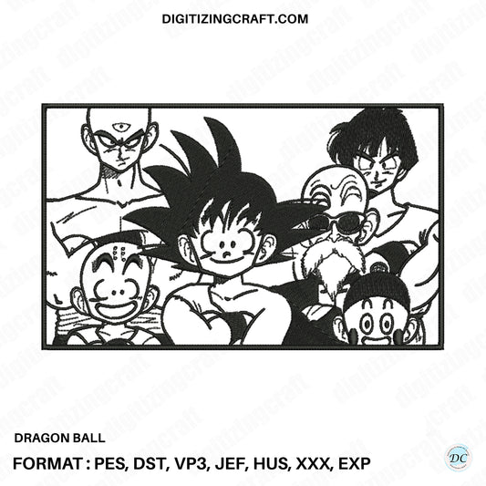Dragon ball embroidery design
