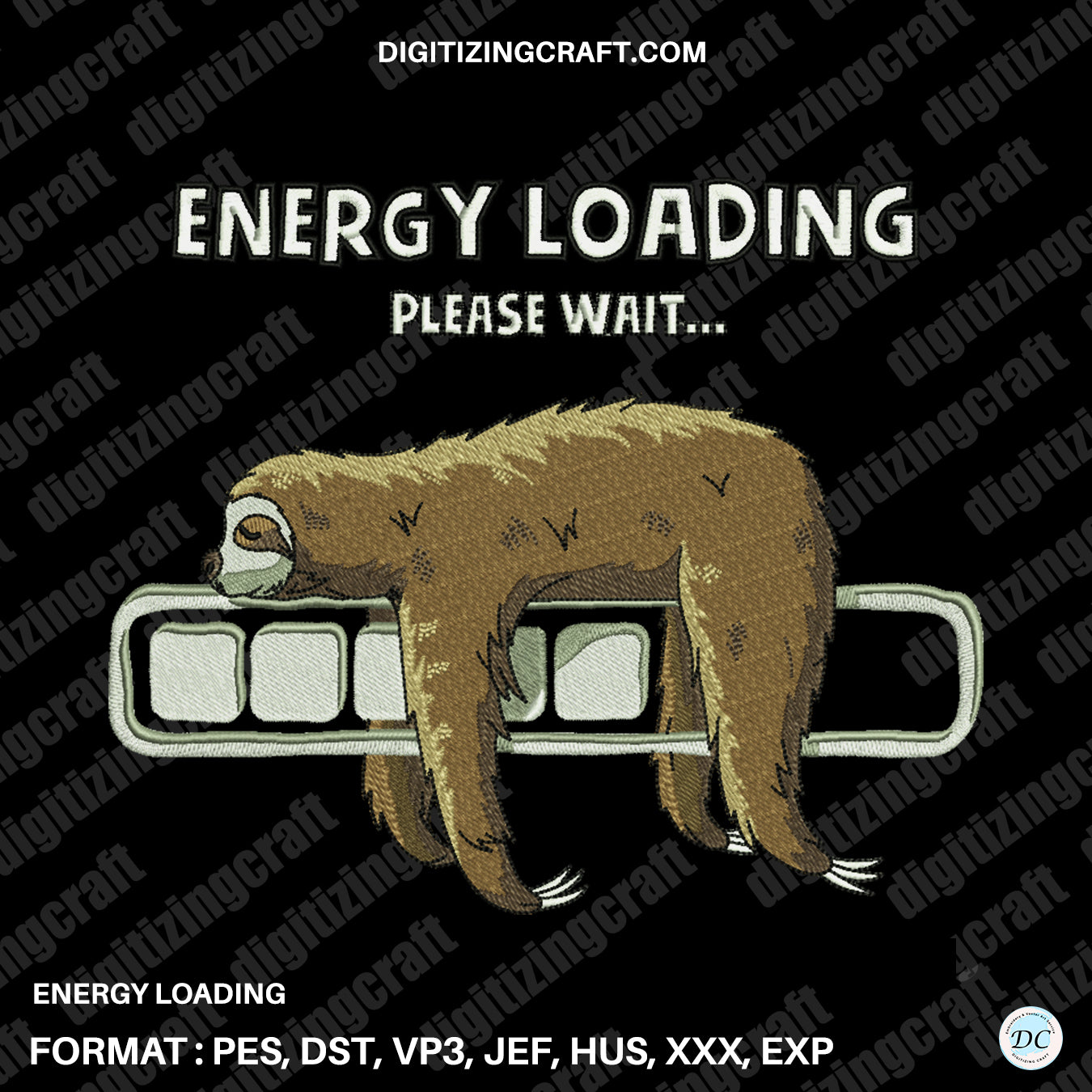 Energy Loading Embroidery Design File