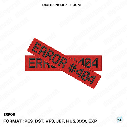 Error embroidery design file