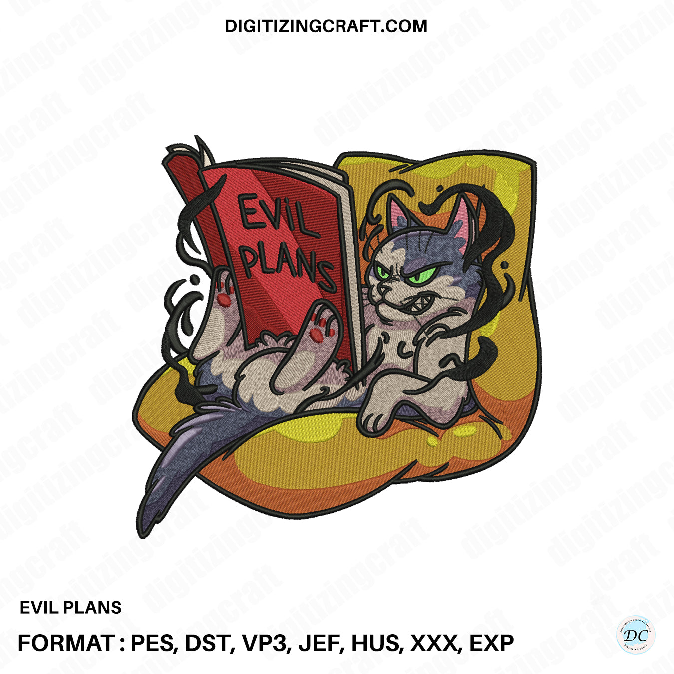 Evil Plans embroidery design file