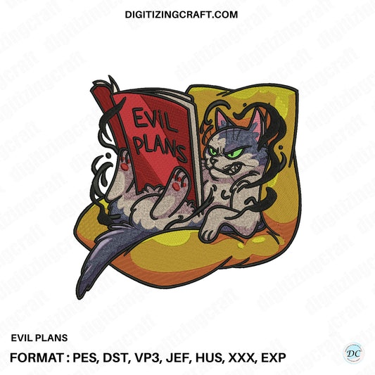 Evil Plans embroidery design file