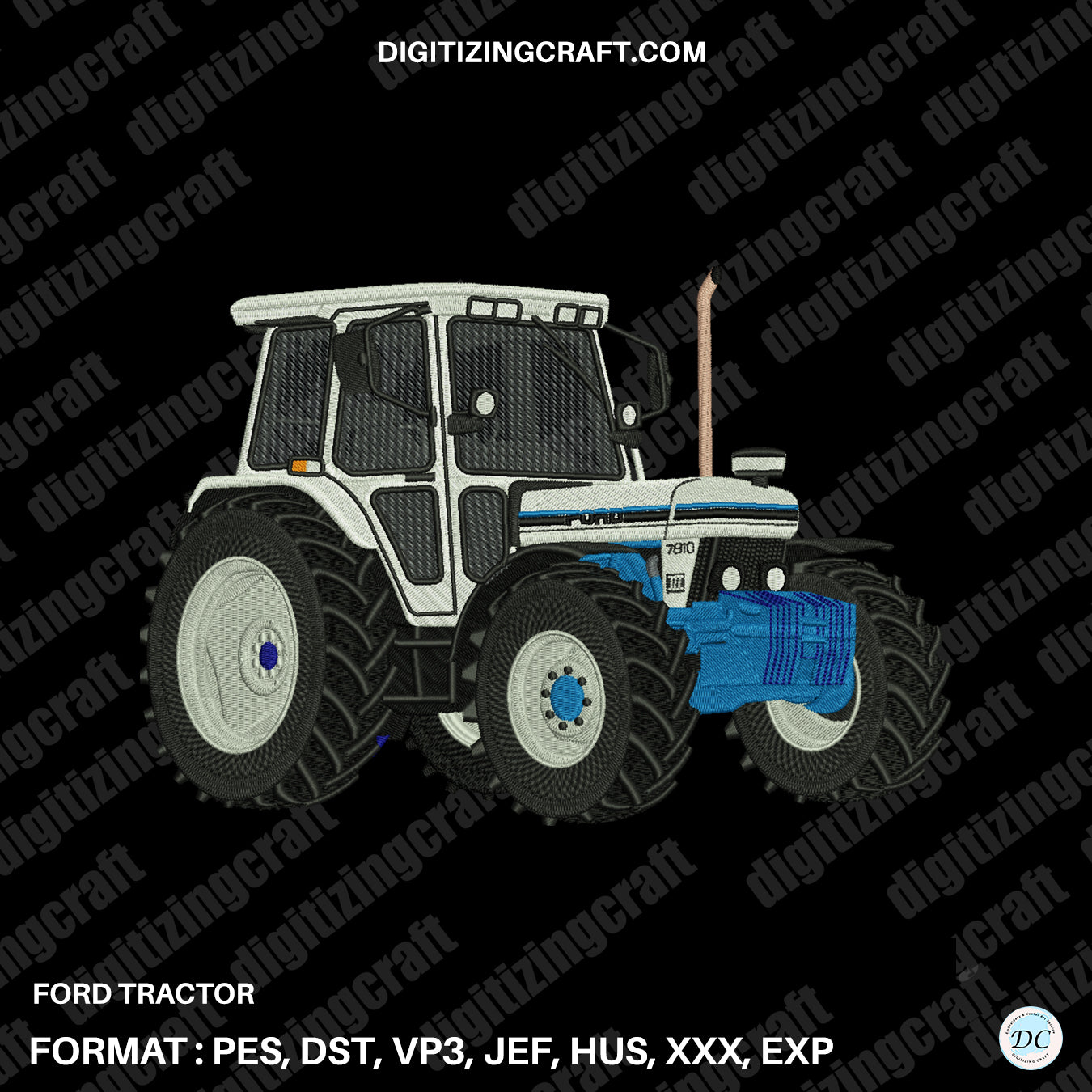 Ford tractor embroidery design file