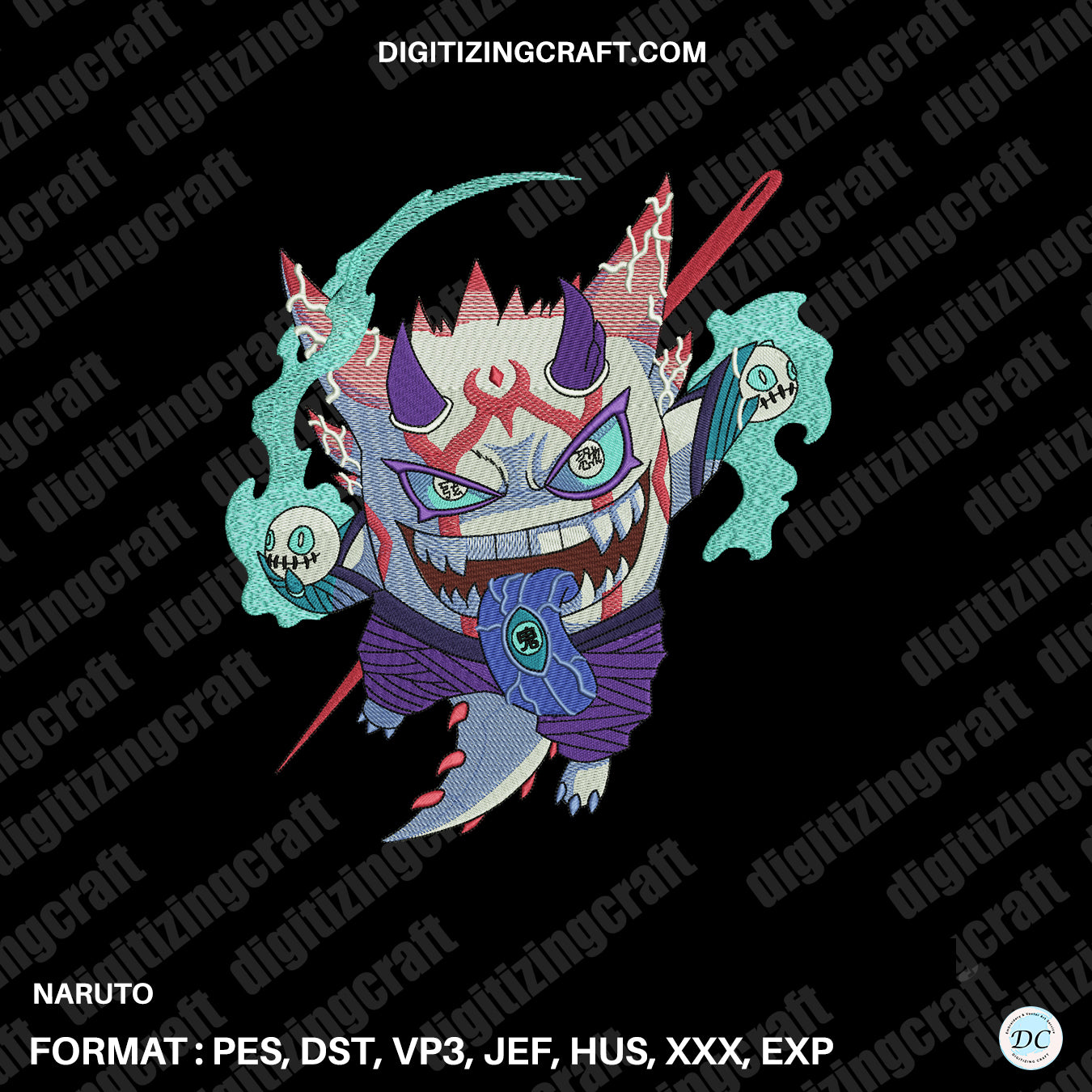 Gengar embroidery design file