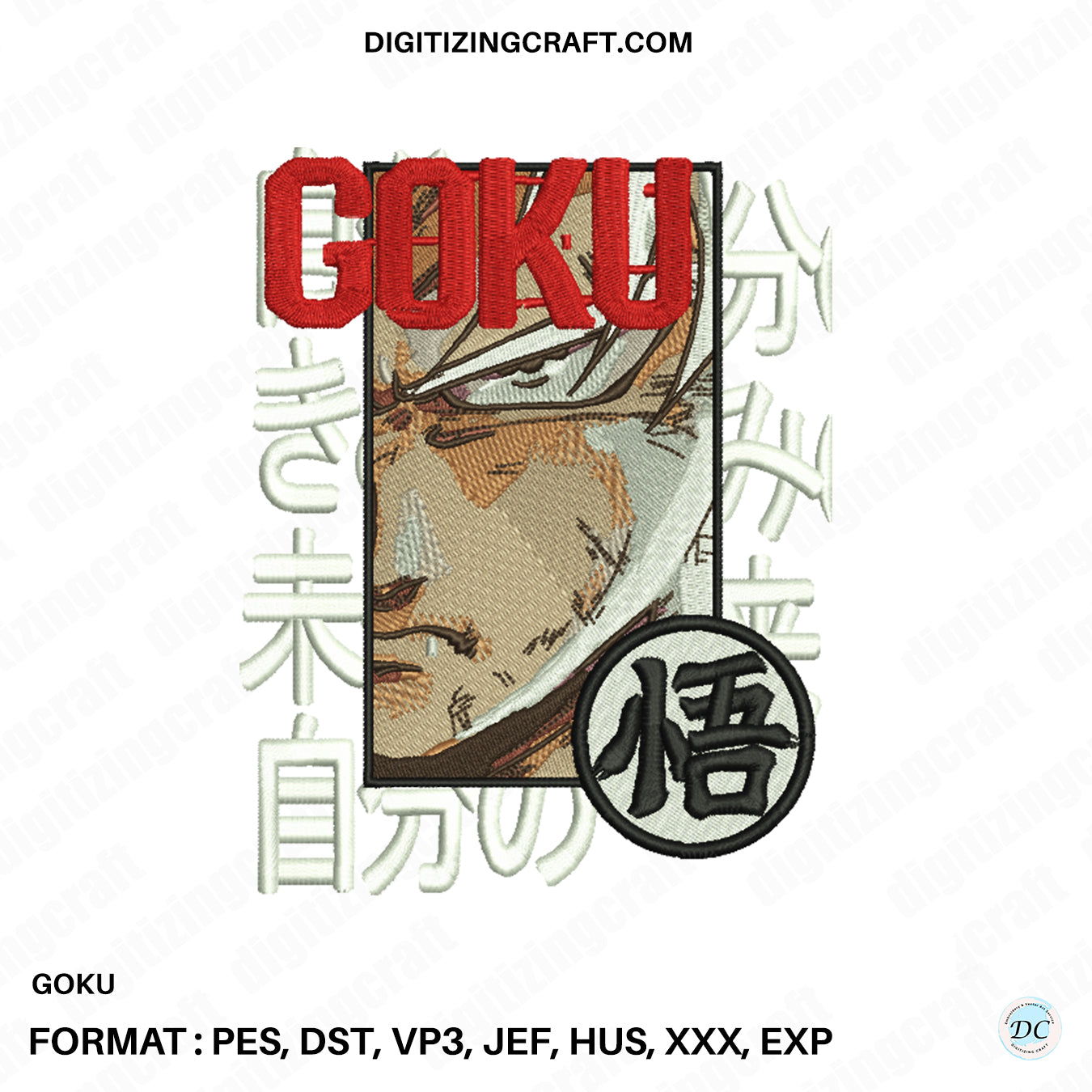 Goku Embroidery Design file