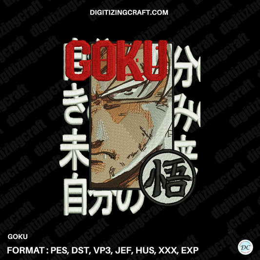 Goku Embroidery Design file