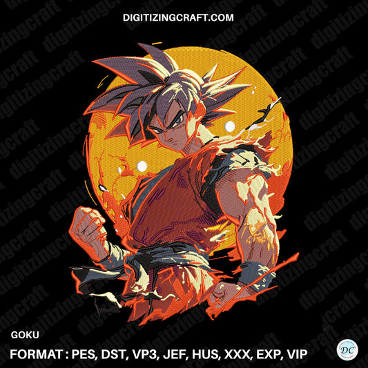 Goku Embroidery Design File
