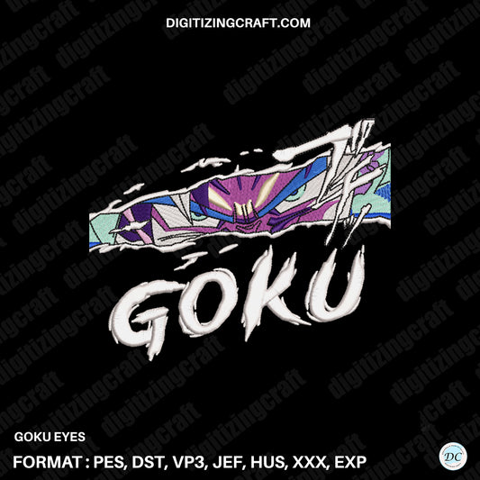Goku Eyes Embroidery Design File