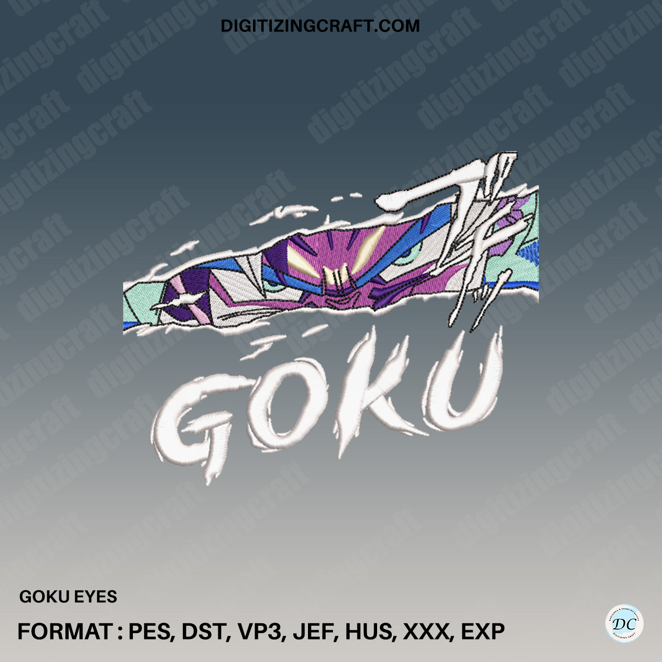 Goku Eyes Embroidery Design File