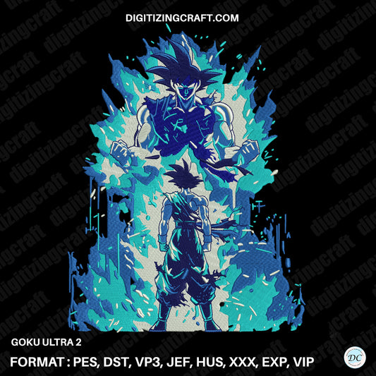 Goku ultra instinct embroidery design file