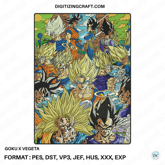 Goku X Vegeta embroidery design file