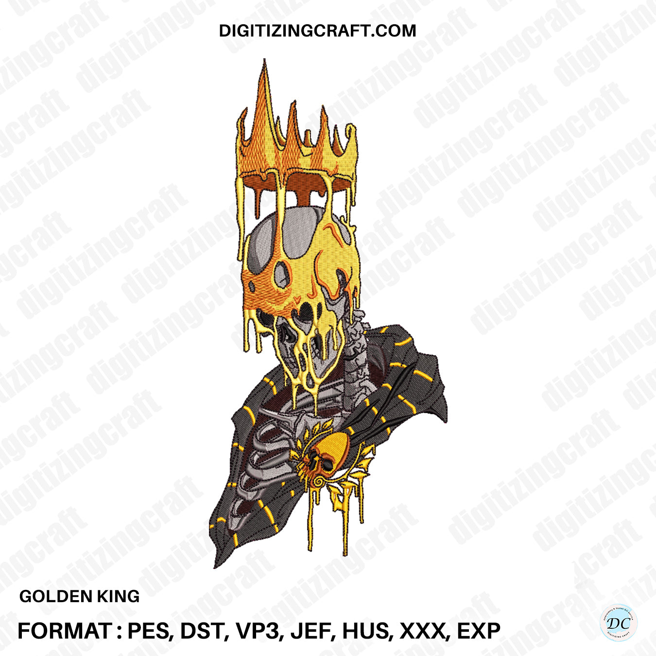 Golden King Embroidery design file