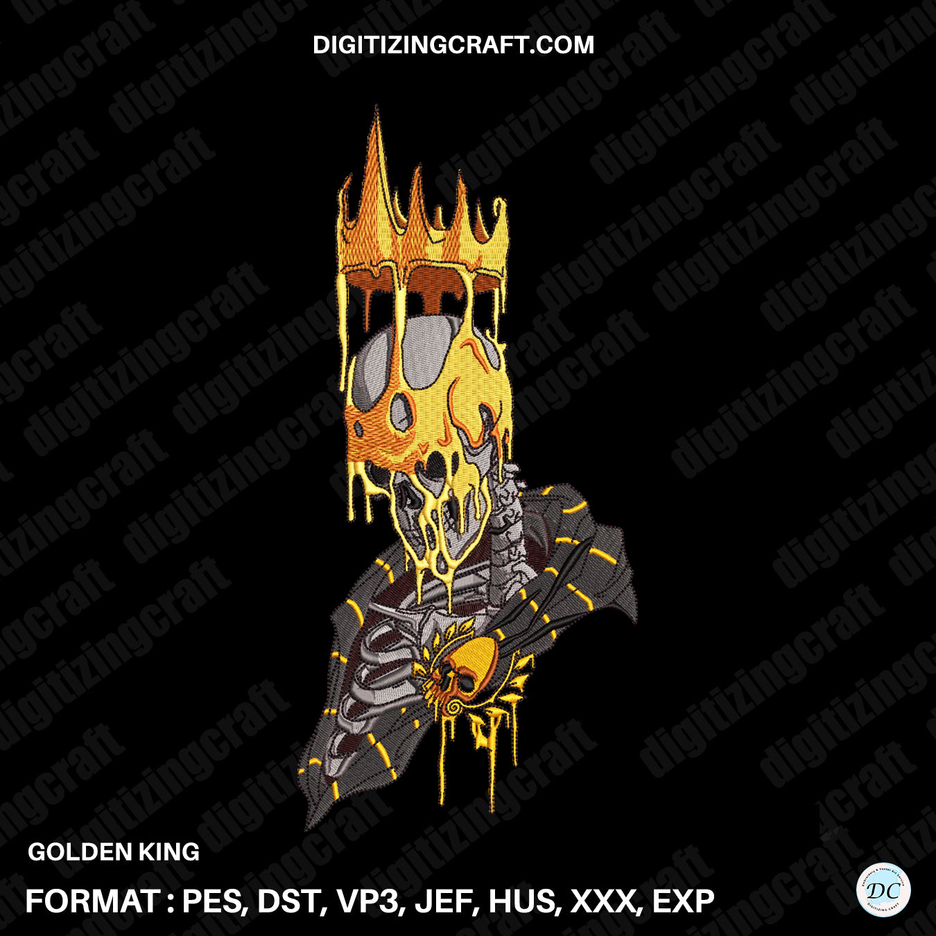 Golden King Embroidery design file
