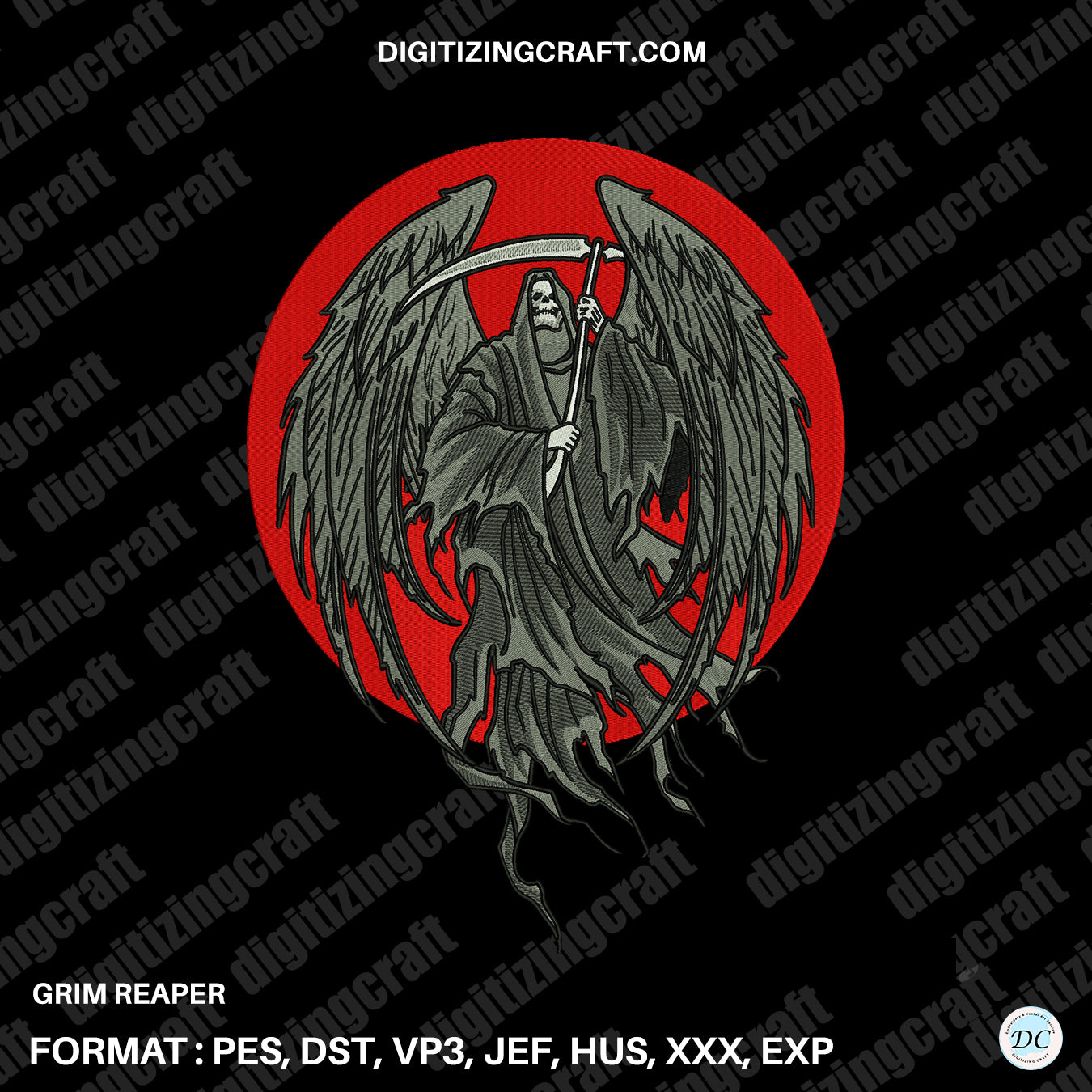 Grim Reaper Embroidery design file