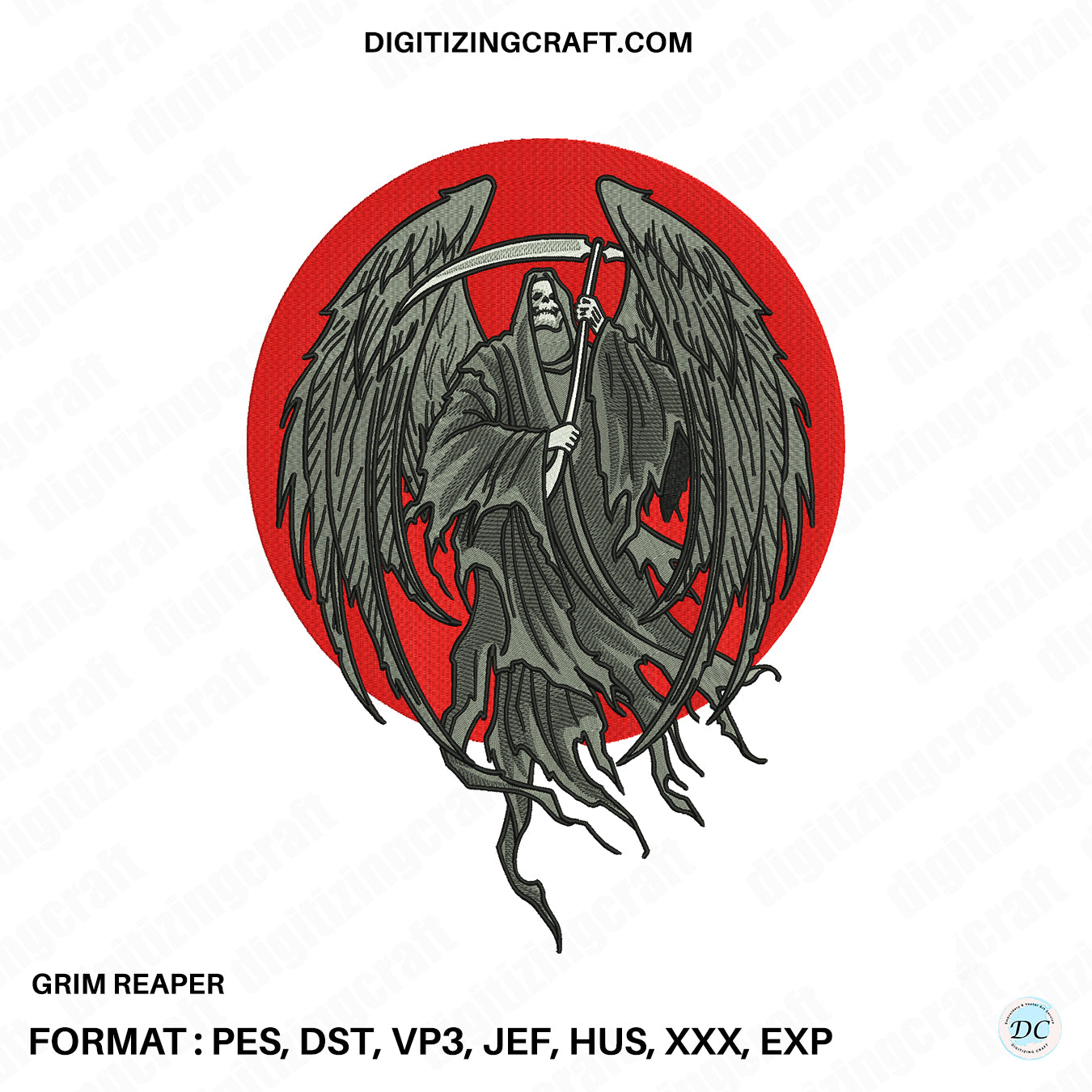 Grim Reaper Embroidery design file