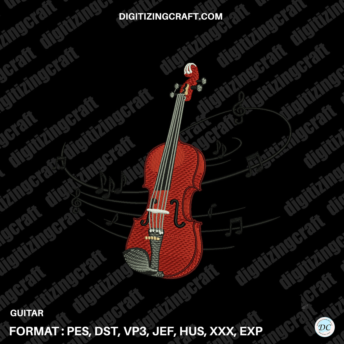 Violin embroidery design file