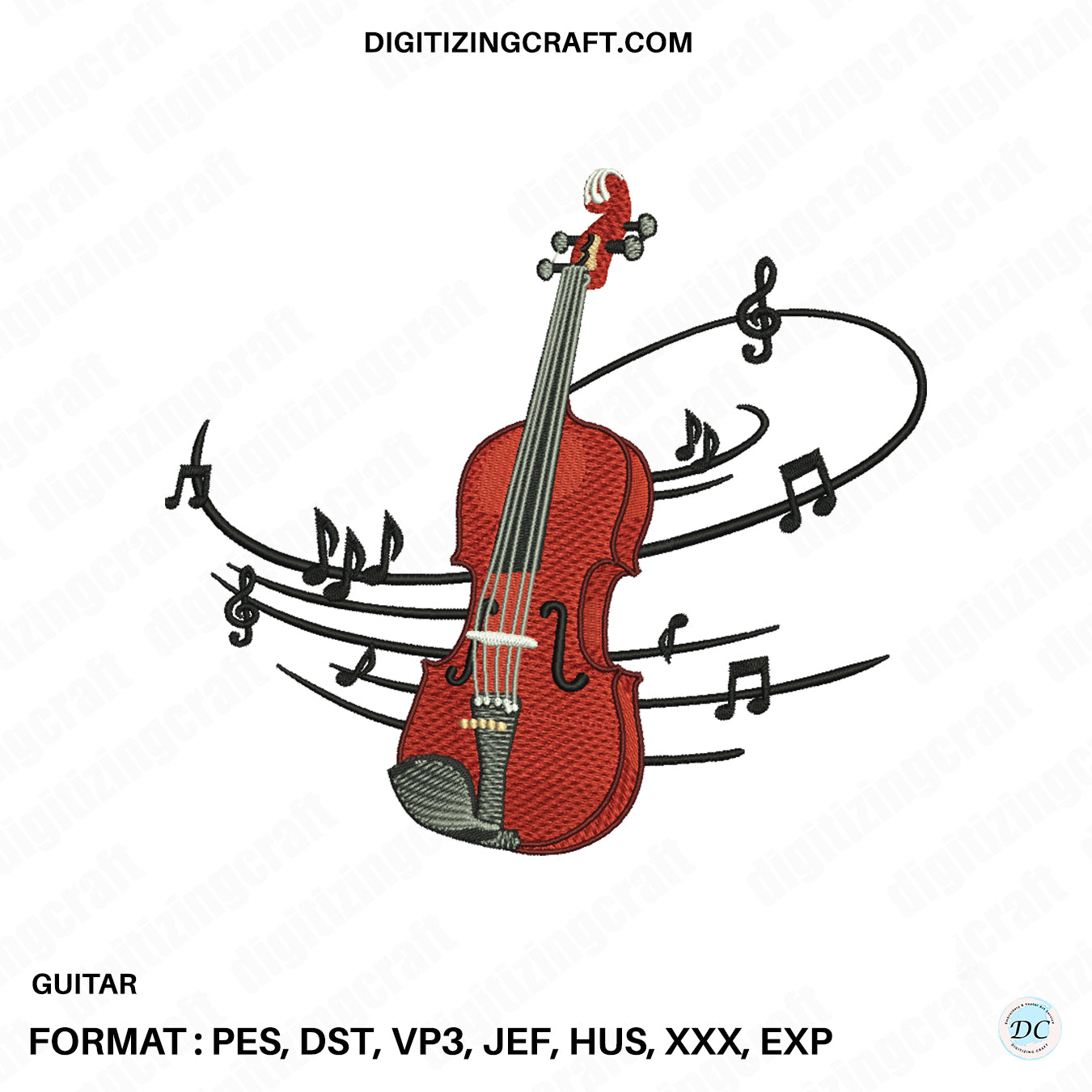 Violin embroidery design file
