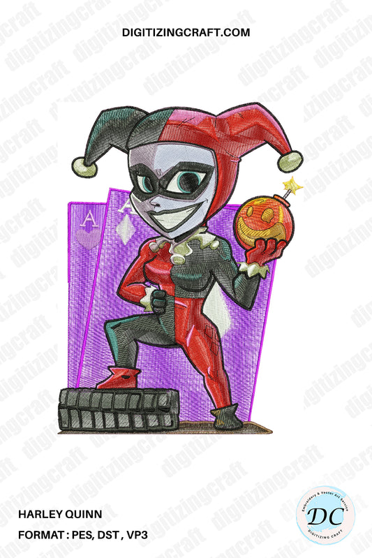 Harley Quinn Embroidery Design File