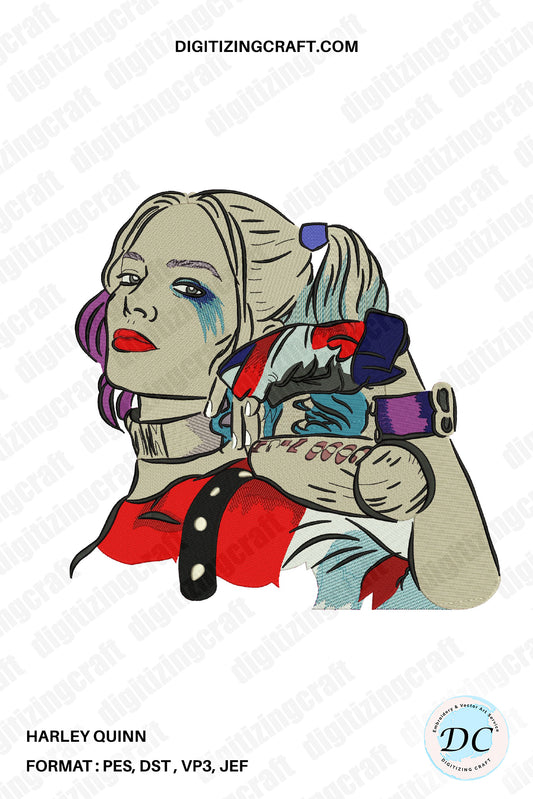 Harley Quinn 1 Embroidery Design File