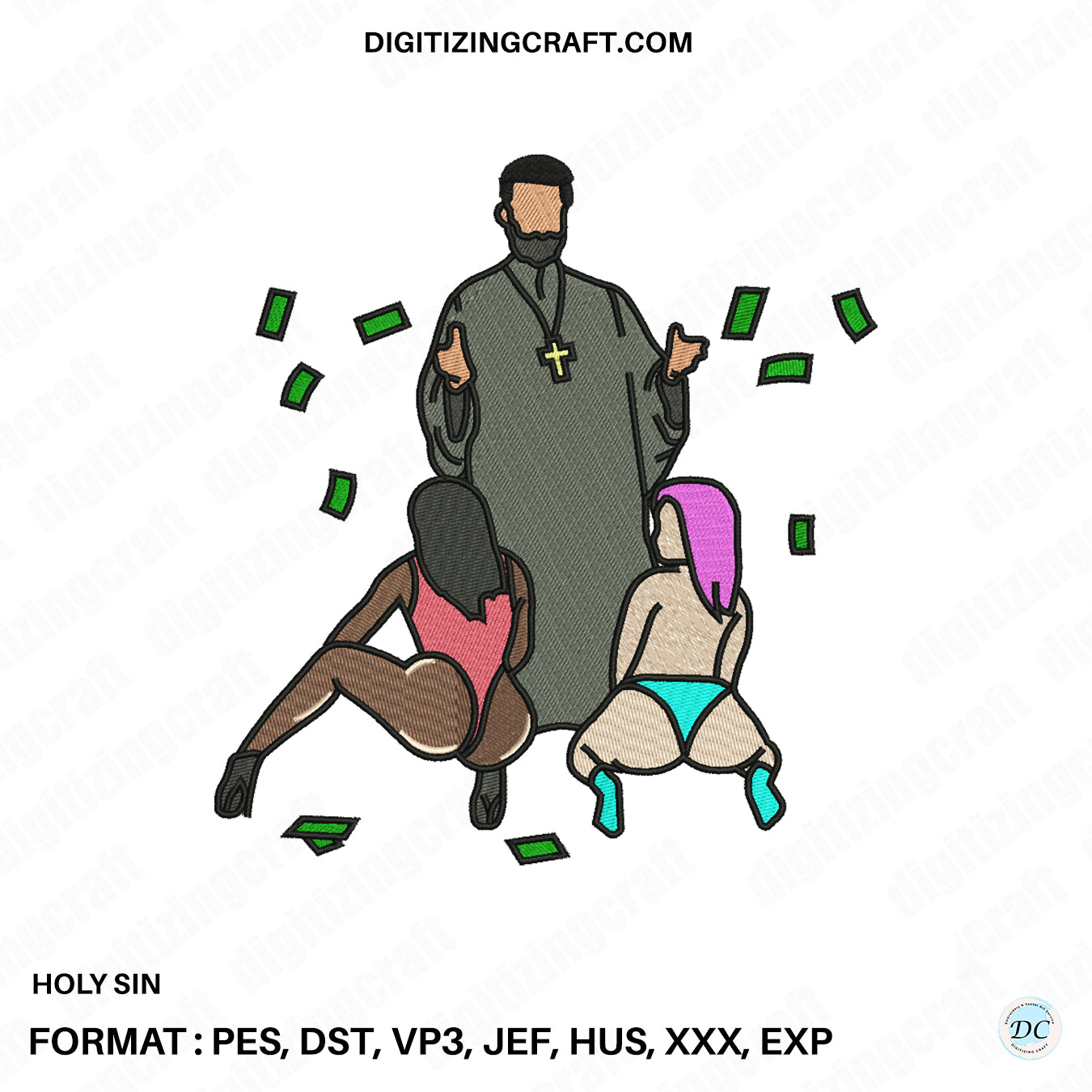 Holy Sin Embroidery Design File