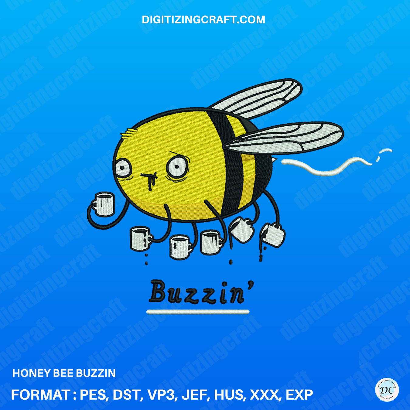 Honey Bee Buzzin Embroidery Design file